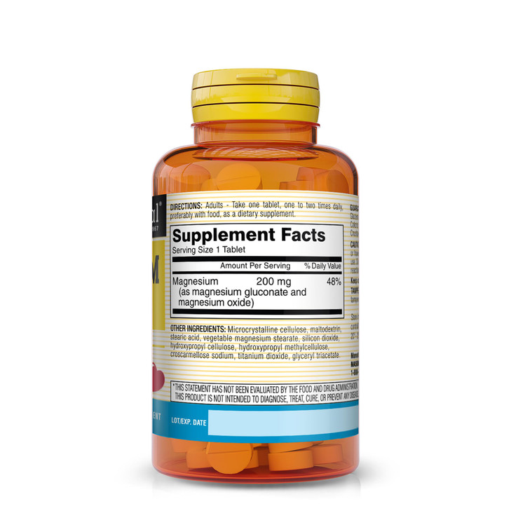 Mason Natural Magnesium 200 mg, Muscle and Nerve Function Support, 100 Tablets