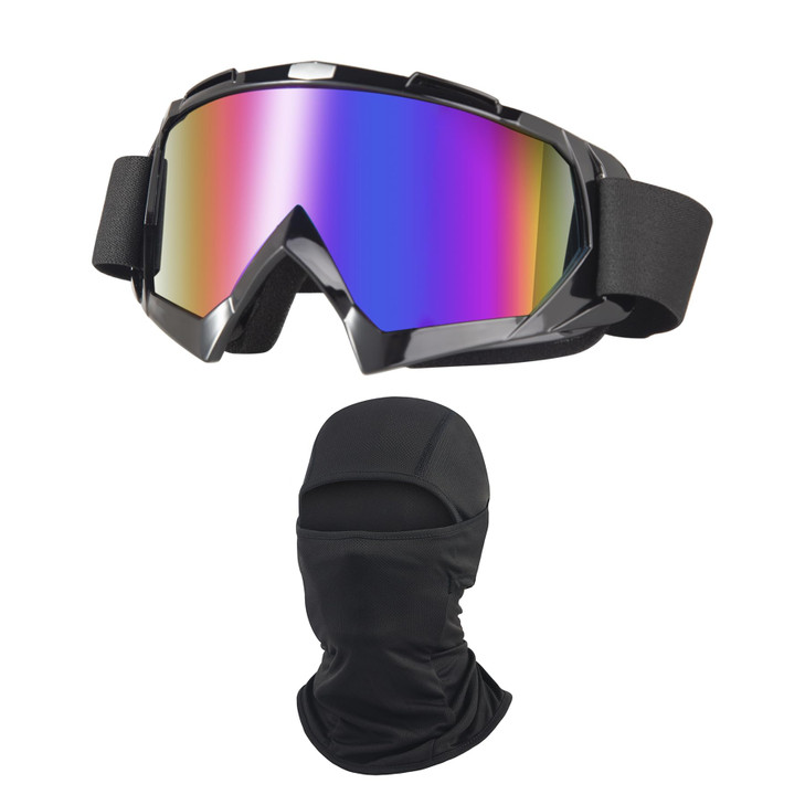 LJDJ Dirt Bike Goggles ATV OffRoad Riding Motorcycle Motocross Glasses with Sun UV Protection Balaclava Full Face Cover