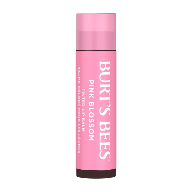 Burts Bees 100% Natural Tinted Lip Balm, Pink Blossom with Shea Butter & Botanical Waxes 1 Tube