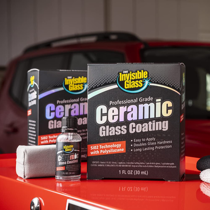 Invisible Glass 95151 Ceramic Glass Coating Kit LongLasting Rain Repellent Hydrophobic Protection for Automotive Glass W