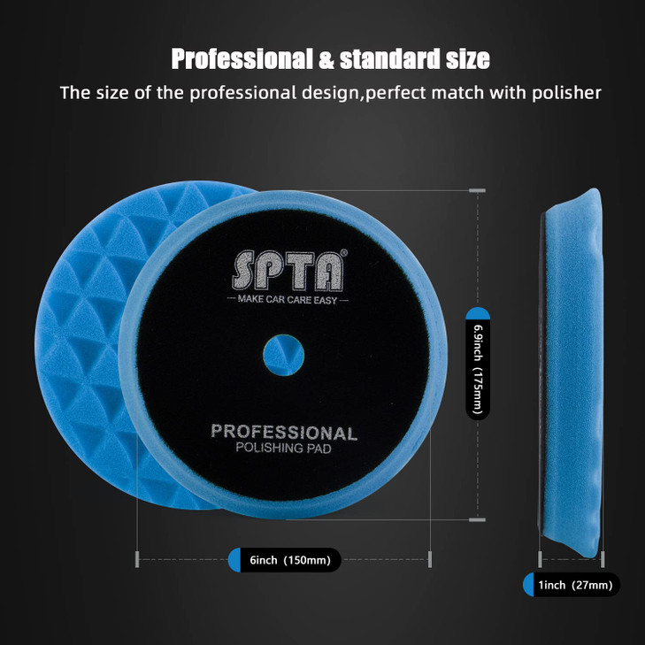 Polishing Pads 5Pc 6 Inch 150mm Orbital Buffer Polisher Pads and 1Pc Microfiber Buffing Pads Foam Polish Pad for Compoun
