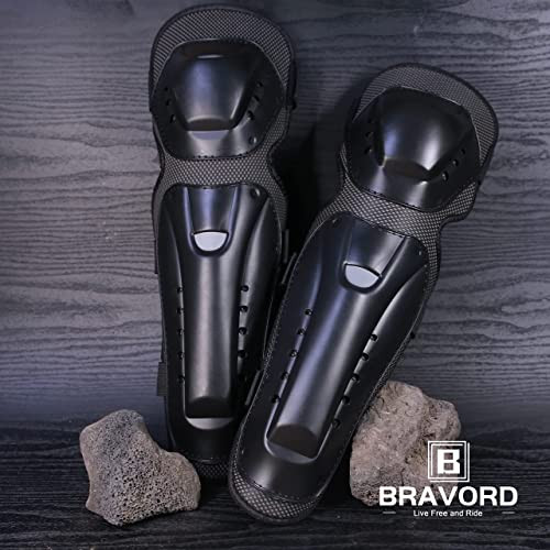 BRAVORD Motorcycle Knee Pads Elbow Pads for Adults 4Pcs Adjustable Knee Shin guards for Cycling Skating Skateboarding Kn