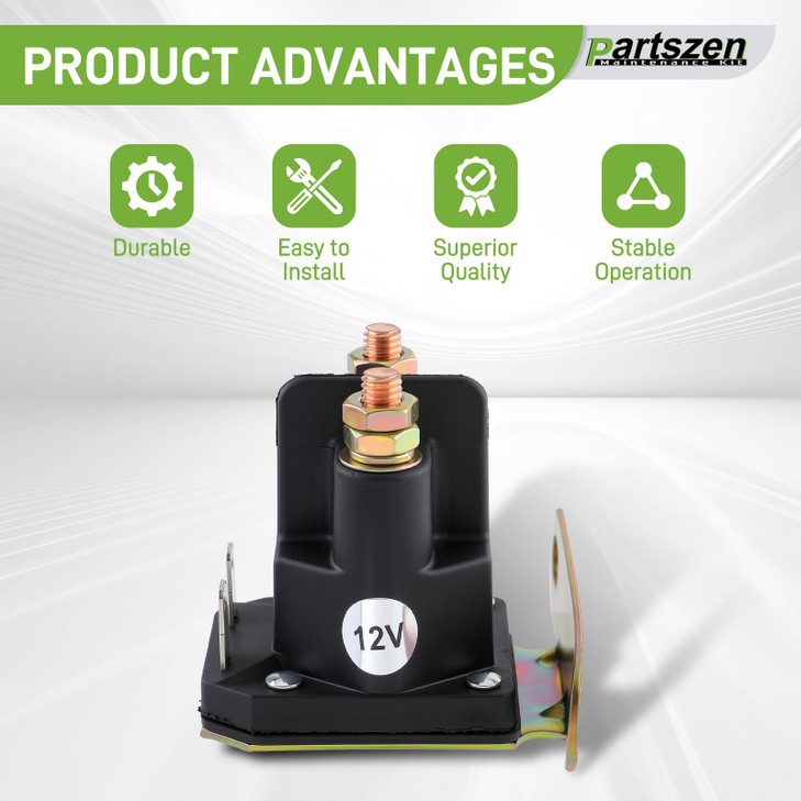 partszen GY22476 AUC15346 Starter Solenoid 12V for John Deere Tractor Z225 Z235 Z245 Z255 Z335E Z335M Z345M Z345R D100 D