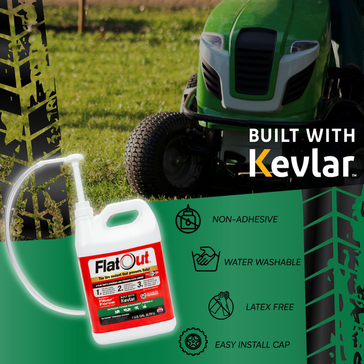 Flat Out Off Road Tire Sealant Outdoor Power Equipment Formula with Valve Core Tool Prevents Flat Tires Fix a Flat Tire