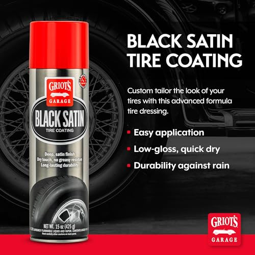 Griots Garage Black Satin Tire Coating Provides a LowGloss Satin Finish NonGreasy LongLasting QuickDrying Easyto Use No
