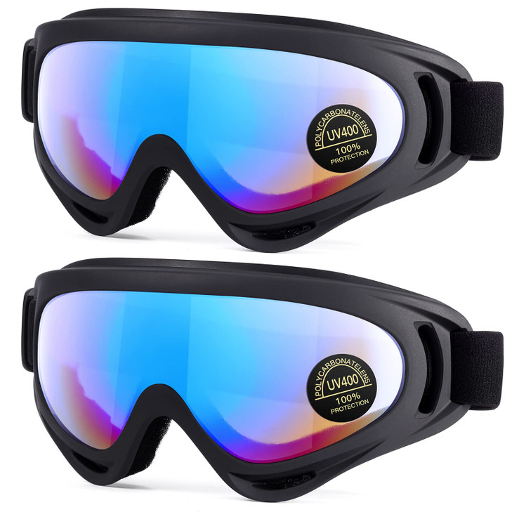 MAMBAOUT Kids Motorcycle Goggles 2Pack Dirt Bike Goggles for Child Boys or Girls ATV OffRoad Racing