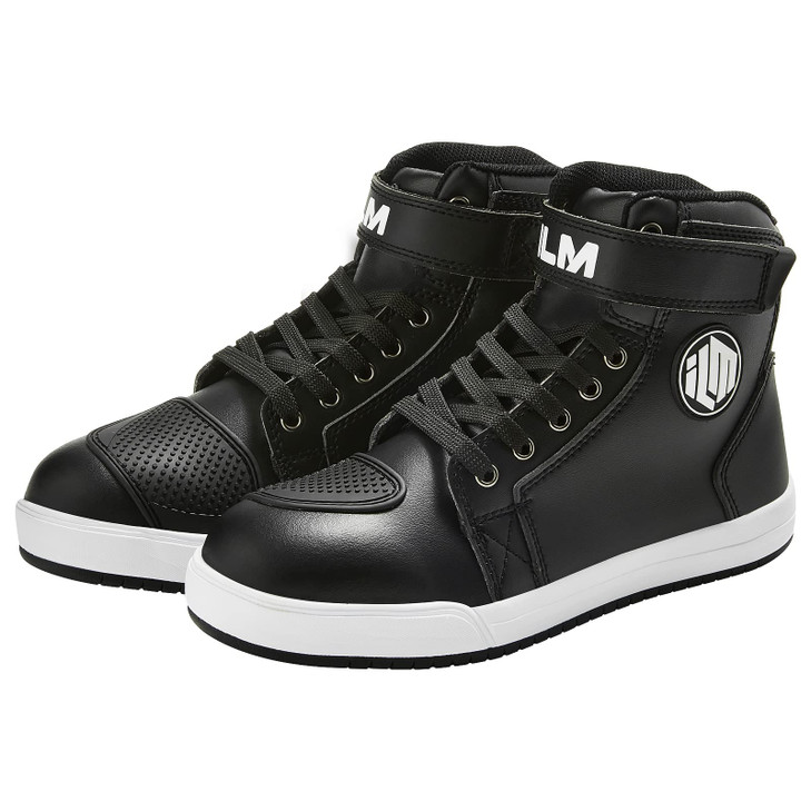 ILM Motorcycle Shoes for Men Black Waterproof Street Riding Breathable Powersport AntiSlip Footwear with Ankle Support S