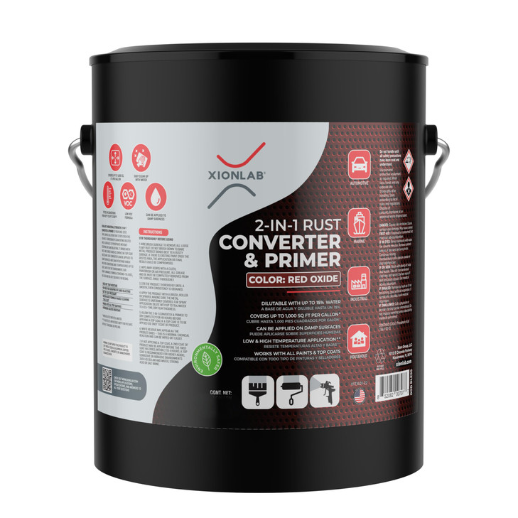 2in1 Rust Converter Metal Primer 1 Gallon Red Rust Paint Inhibitor for Metal Ultra Car Rust Reformer Encapsulator LongLa