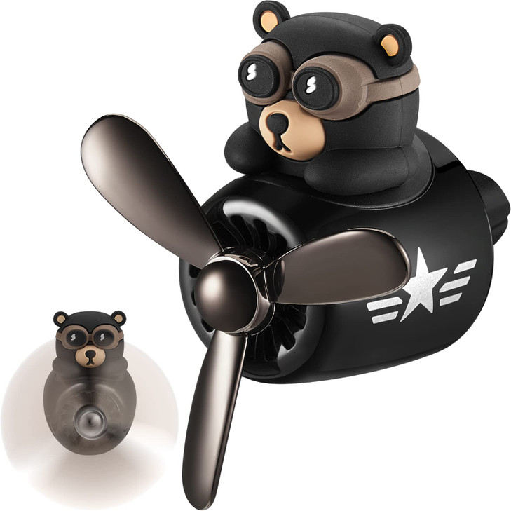 Tallew Car Air Freshener Cute Bear Diffuser Rotating Propeller Outlet Vent Fresheners Automotive Air Fresheners Aromathe
