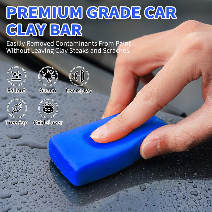 Wontolf 10 Pack Clay Bars Auto Detailing Premium Grade Magic Clay Bar Kit Car Detailing Kit with Washing and Adsorption