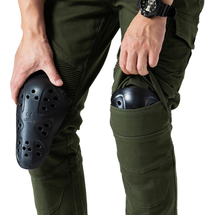 CTBQiTom CE Armor Level 2 Knee and Hip Protector Pads for Motorcycle Pants Jeans Replacement Black 4pcs