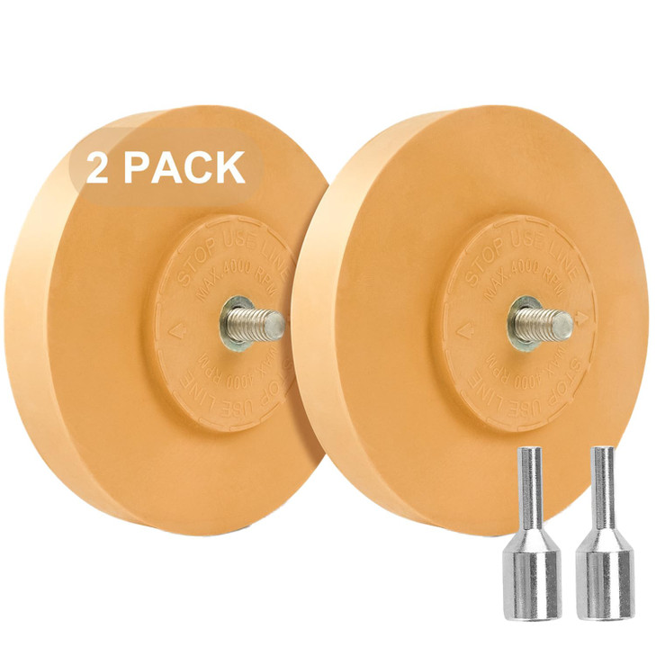 Belinova 2 Pack Eraser Wheel Decal Remover Eraser Wheel Adhesive Remover with Adapter 4 Inch Rubber Eraser Wheel for Dri