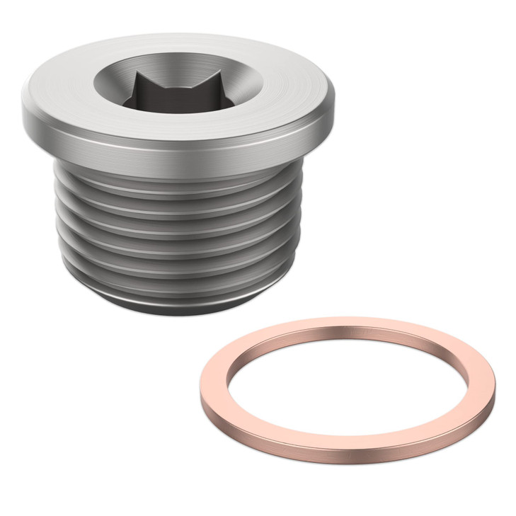 O2 Oxygen Sensor Plug Standard with Copper Washer M18 x 15 Universal Fit with Inner Hex Head
