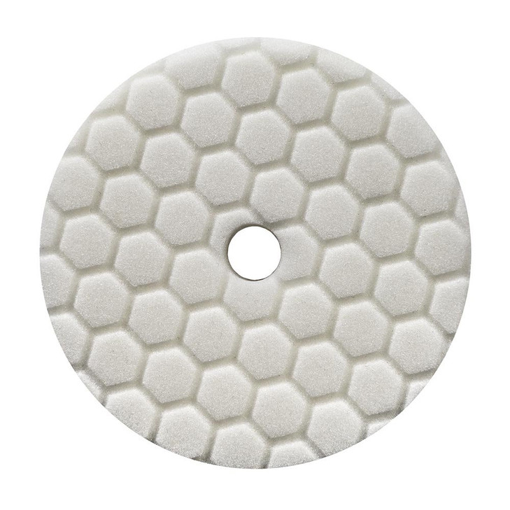 Chemical Guys BUFX114HEX5 HexLogic Quantum LightMedium Polishing Pad White 55 Inch Fits 5 Inch Backing Plate