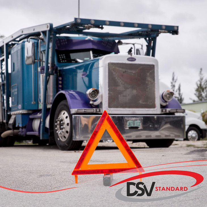 DSV Standard Warning Triangles Safety Triangles DOT Approved Plastic 3 Pack Reflective Triangles with Heavy Base FMVSS 5