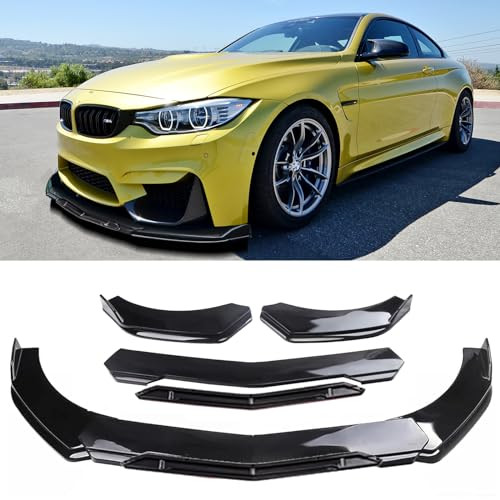 goodfitment Universal Front Lip for CarGlossy Black Front Bumper Lip ABS Adjustable Sharp Corner Front Bumper Lip Splitt