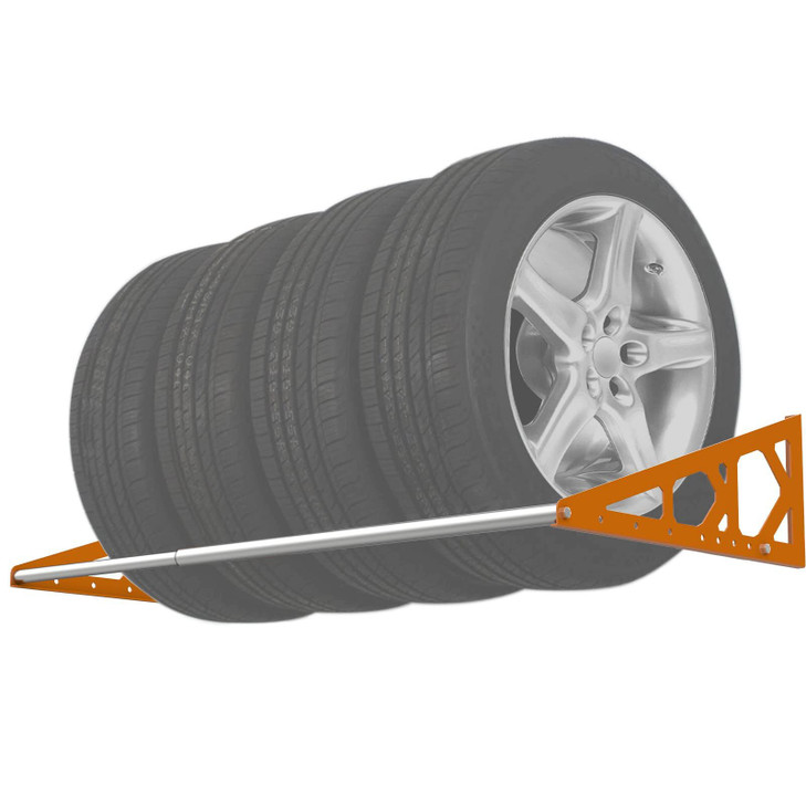 Fioracl Tire Rack Wall Mount Adjustable 3156 Tire Storage Rack Wall Mount wheel rack with Heavy Duty Telescopic RodsStee