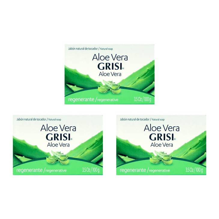 Grisi Aloe Vera Hydrating Soap Bar 3.5 Oz (Pack of 3)