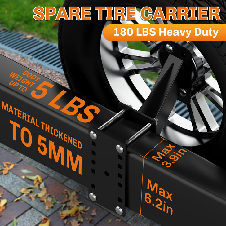 WELLUCK Trailer Spare Tire Mount Carrier Spare Tire Carrier Holder for Utility Boat Trailer Fits 456 Lugs Trailer Wheels