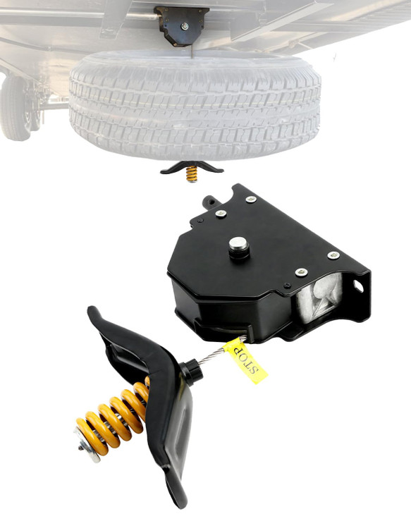 Spare Tire Hoist Spare Tire Winch Carrier Compatible with RVs Trailers Trucks Motorhomes Spare Tyre Holder with Offset C