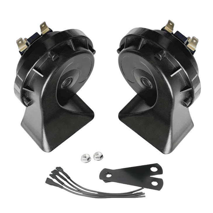 AKIZIDS 12V Replacement Car Horn Kit 2PCS Super Loud electric Snail Horn Dual Tone Universal Air Horn Fit for Any 12V Ca