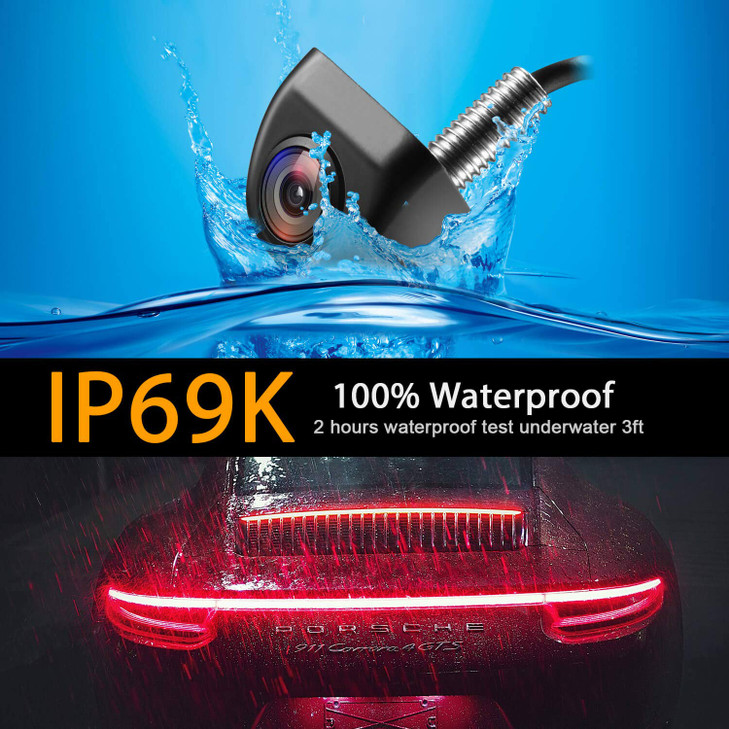 NATIKA BackupFront View CameraIP69K Waterproof Great Night Vision HD and Super Wide Angle Metal OEM Style Reverse Rear V