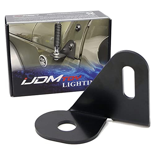iJDMTOY Front Driver Side Near The Hood Edge Side Mount Bracket Holder for OffRoad CB Antenna Compatible with Jeep Wrang
