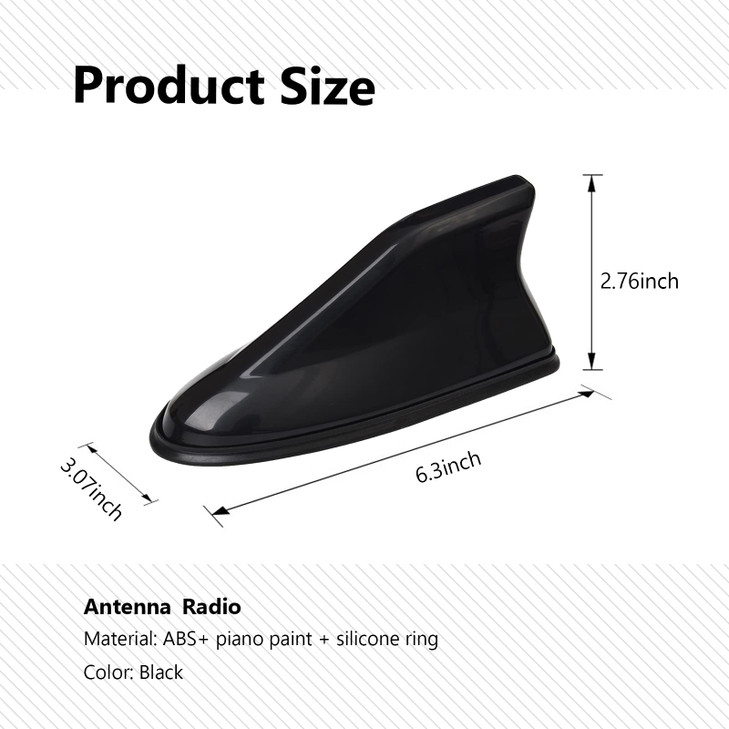 cueclue Pack1 Shark Fin Antenna Cover for Car Decorative Top Mounted Dummy Roof Aerial Vehicle Shark Fin Shape Cover Uni