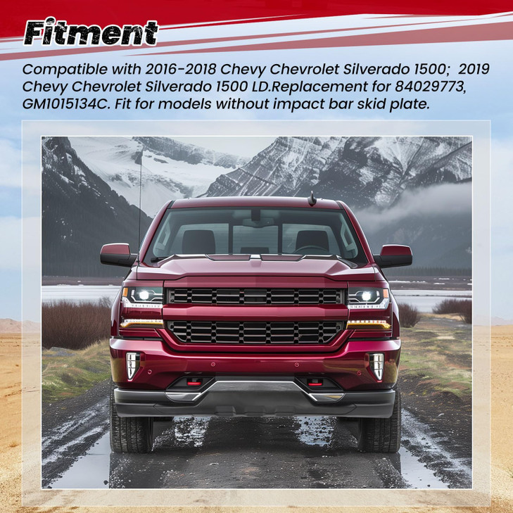 HECASA Front Bumper Lower Valance Compatible with 20162019 Chevrolet Chevy Silverado 1500 LD Replacement for 84029773 GM