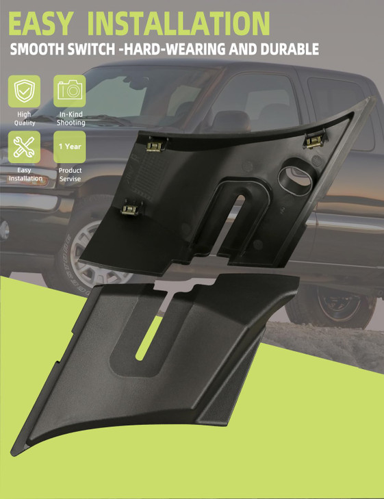 Windshield Wiper Cowl End Panel Compatible with Chevy Silverado Truck 1500 2500 3500 LH RH 20072013 1 Pair Black Air Inl