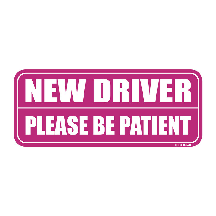 GEEKBEAR New Driver Car Magnet Colorful Reflective WeatherResistant Rectangular 87 x 35 in PinkPink