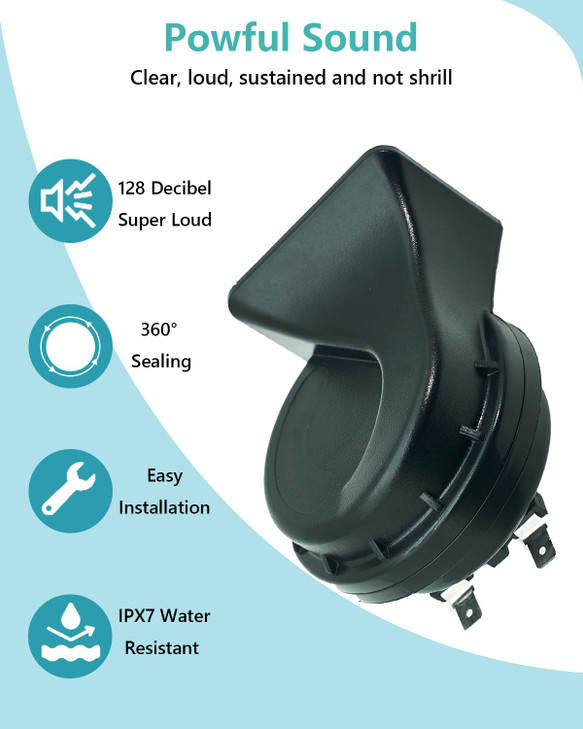 NEOGET Car Horn 12V Super Loud Electric Waterproof High Low Daul Tone Fit for Any 12 Volt Vehicles Auto Replacement Univ