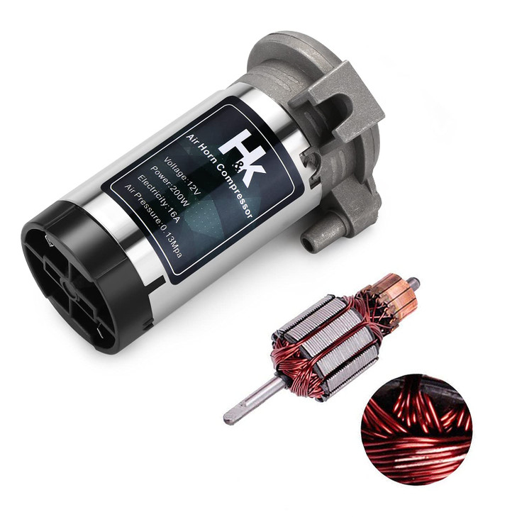 HK Replacement Air Compressor 12V 150db Air Pump for Horn Super Loud Car Horn Compressor Kit Chromed Zinc Single Trumpet