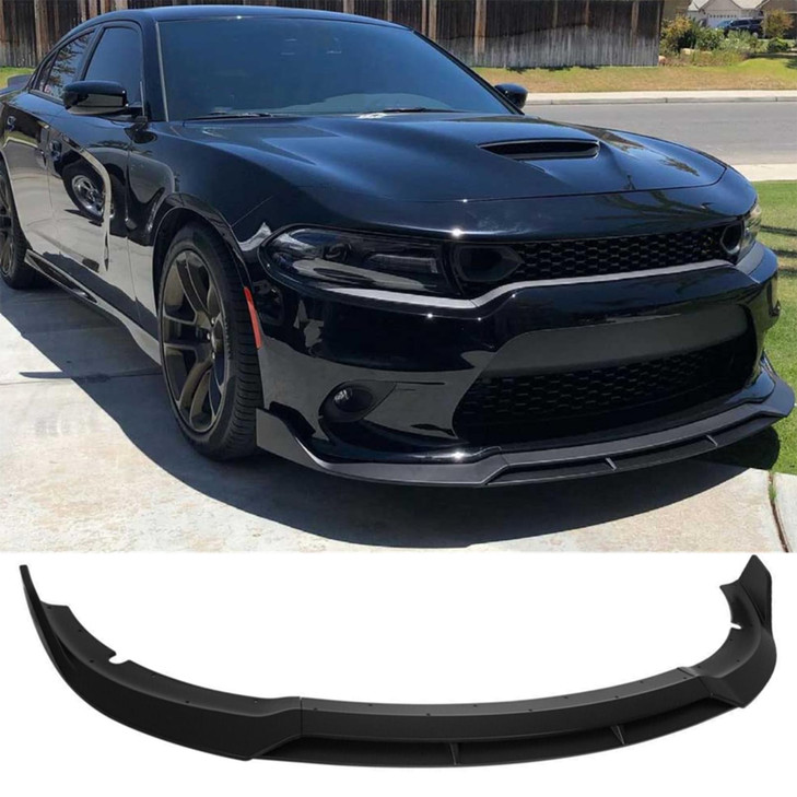 MUTUSAISI Matte Black Front Bumper Lower Lip Splitter Kit Compatible with Dodge Charger SRTHellcatsScat Pack 2015 2016 2