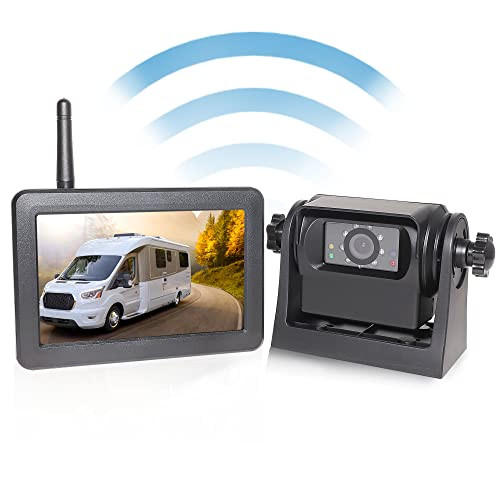 EWAY Wireless WiFi Magnetic Hitch Backup Camera 1080P HD Rechargeable Battery Powered No Wiring Rear View Reverse Monito