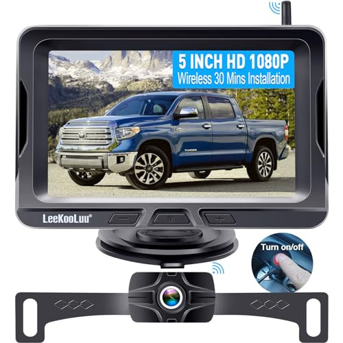 Wireless Backup Camera Ease Install Color Image HD 1080P 5 Inch Monitor Digital Signal Stable NoDelay Bluetooth Rear Vie