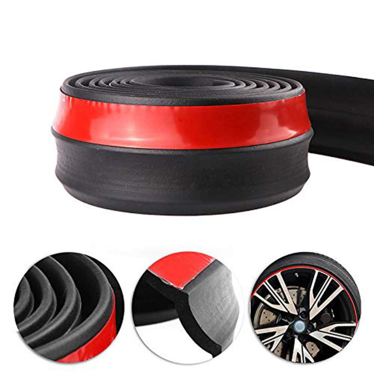 Lemonbest Universal 25M Car Front Bumper Lip Splitter Spoiler Rubber Skirt Protector Body Trim 82ft Black Protector