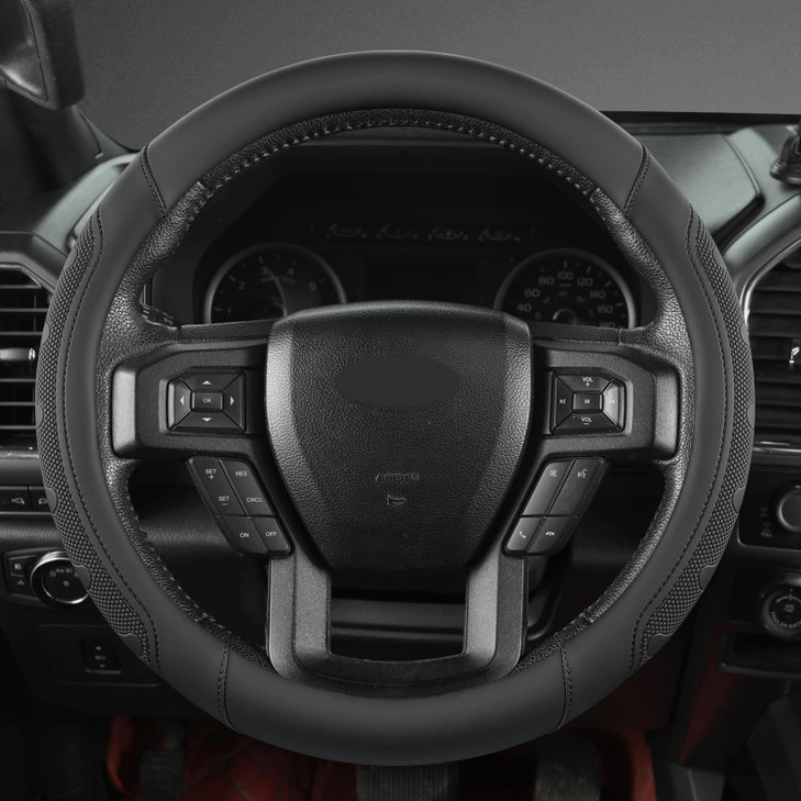 GIANT PANDA Car Steering Wheel Cover for Ford F150 F250 F350 Expedition 15516 inches Black