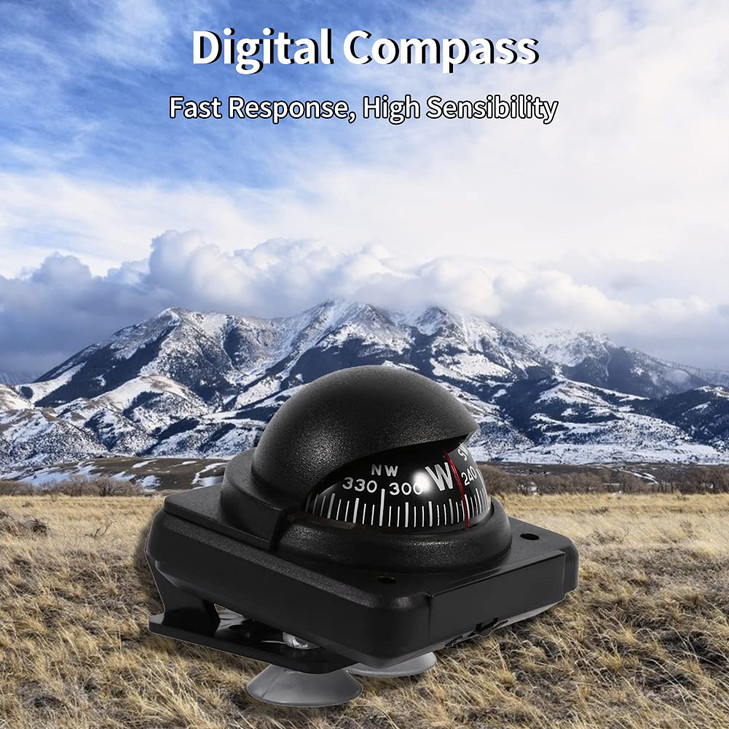 Digital Car Dashboard Mount Black for Windshield for Car Watercraft Boat and Truck