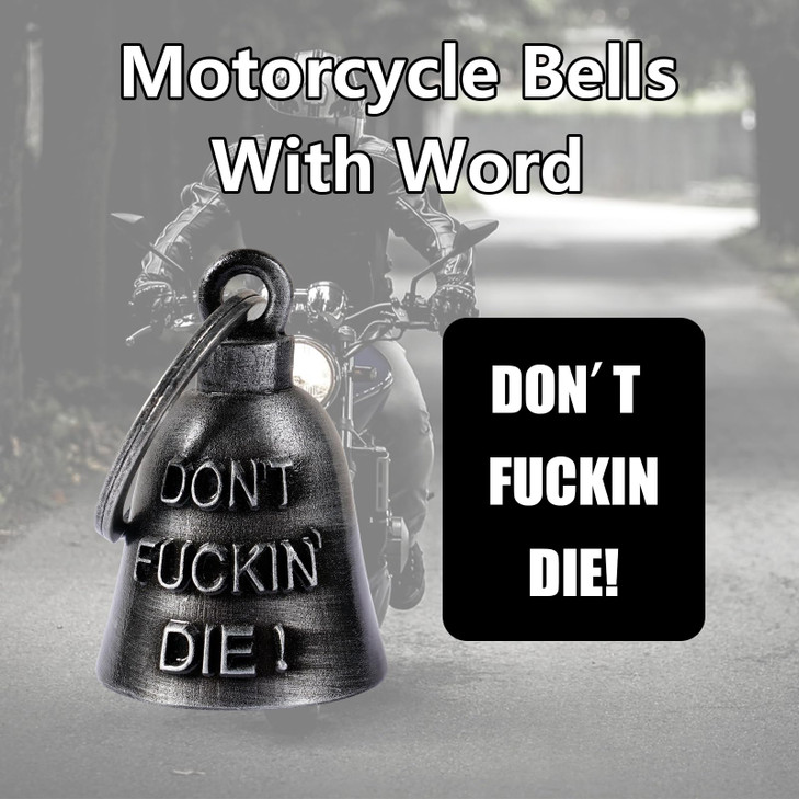Motorcycle Bells for Biker Good Luck Riding Bells Guardian Biker Bells with Hanger Motorcycle Accessory or Keychain for
