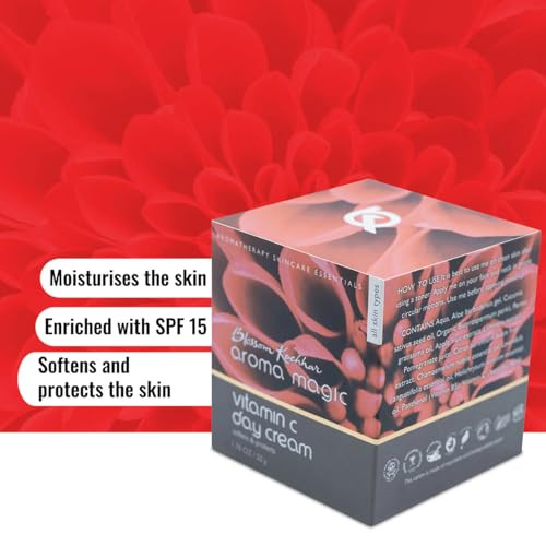 Aroma Magic Vitamin C Day Cream with SPF 15 | Anti Aging Daily Face Moisturizer for All Skin Types | Hydrates, Softens & Protects Skin | Lightweight,