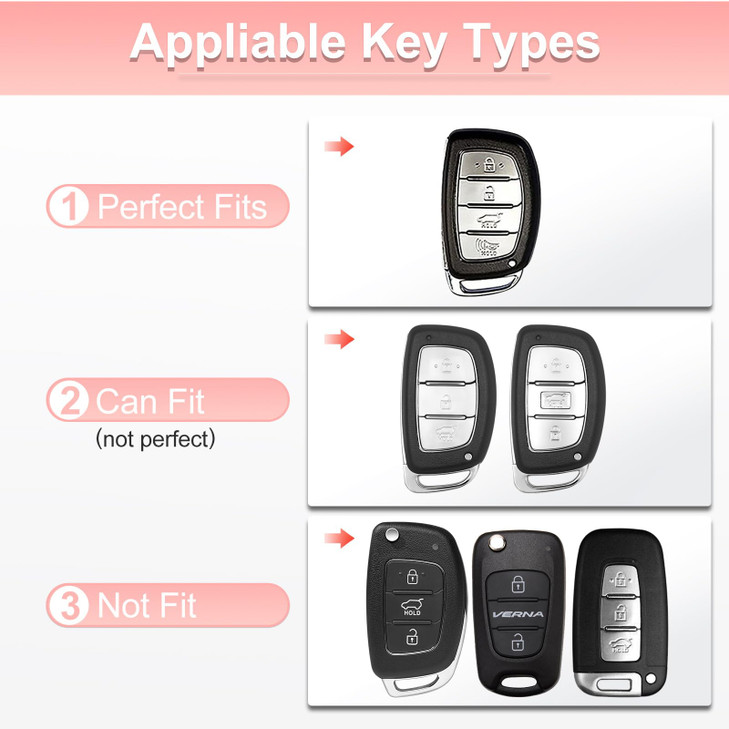 Pangpai Pink Key Fob Cover for Hyundai Soft TPU Key Case Protection with Bling Keychain Fit for lantra Ioniq Sonata Tucs