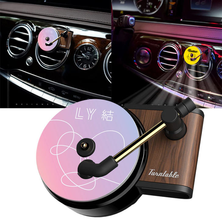 BTSS Car Vent Clip Aromatherapy Fragrance Diffuser Air Diffusers Freshener Car Record Player Design Turntable Perfume Ve