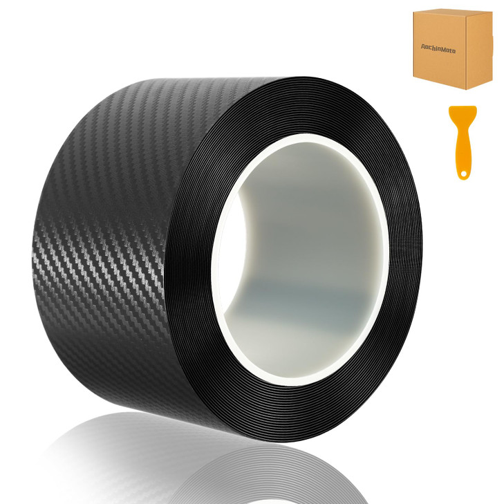 Aochinmoto Door Sill Protector27In x 33Ft Black Carbon Fiber Vinyl WrapCarbon Fiber Tape Waterproof Impact and Scratch R