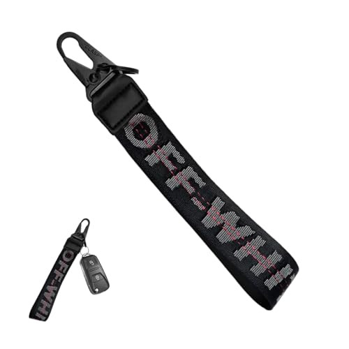 DXNQ Car Keychain Fabric Keychain Wrist Lanyard Key Ring for Cars Keys Wallets Jeans Decoration Car Accessories Black