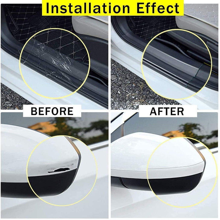 QBUC Car Door Edge Guard Clear Universal Door Sill Protector Car Door Trim Edge Guard Protection Film AntiCollision Fits