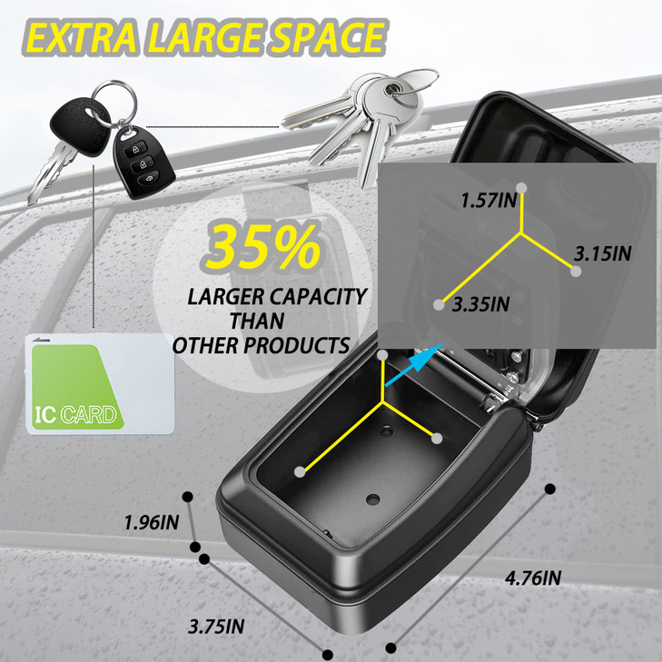Upgrade SL591 Car Key Lock Box Car Window Lock Box for Turo Car Window Punch Button LockBox Vehicle Window Key Box Vehic