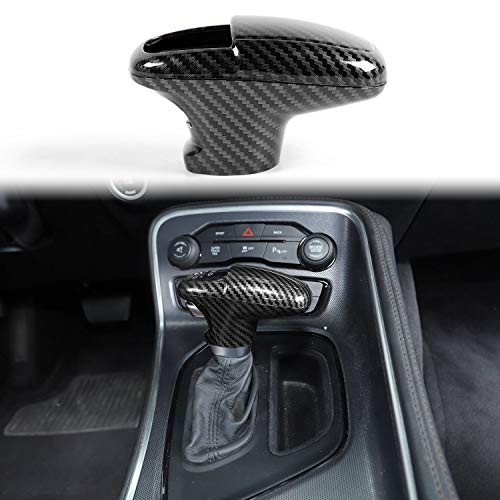 Voodonala for Challenger Charger ABS Carbon Fiber Gear Shift Shifter Knobs Cover Trim for 20152026 Dodge Challenger Char