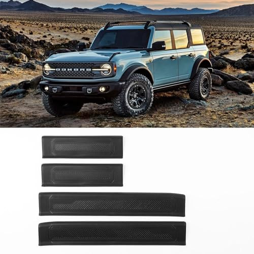 LitMiRaCle Door Sill Guard 4 PCS Set Ford Bronco Door Entry Guards Accessory Anti Scratch Door Sill Protector Compatible