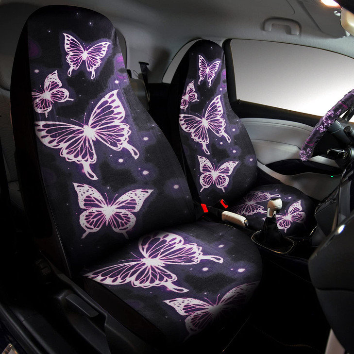 Frienda 22 Pieces Butterfly Car Accessories Set Center Console Armrest Pad Butterfly Car Seat Covers Steering Wheel Cove